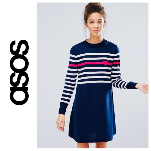 Very Demure ASOS Heart Sweater Dress SZ 4 - Picture 8 of 9